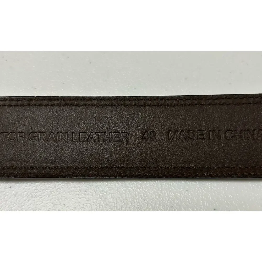 John Deere Men's Genuine Top Grain Leather Belt Brown and Camouflage Size 40